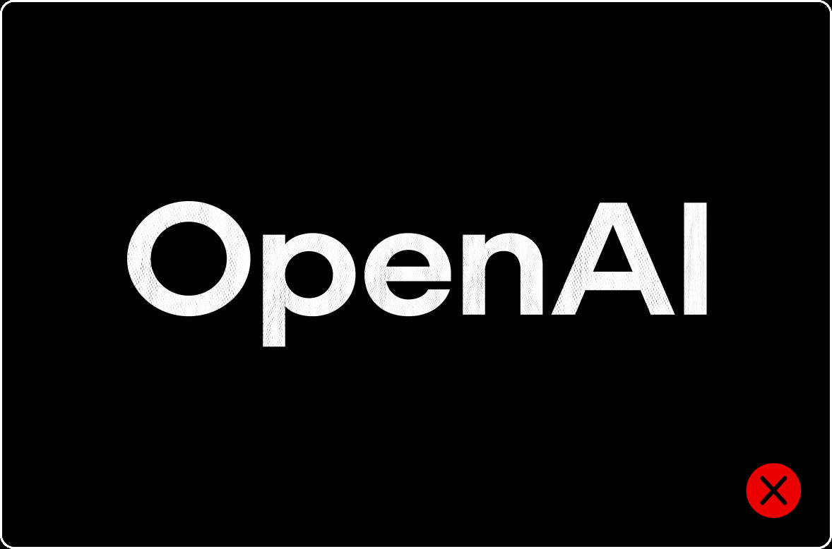OpenAI logo on black background