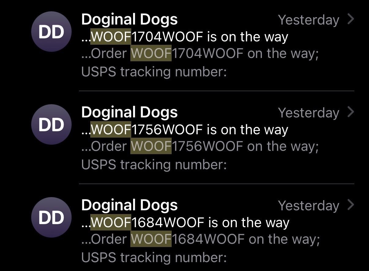 USPS shipping labels for Doginal Dogs Legends booster boxes posted by HawaiiSol