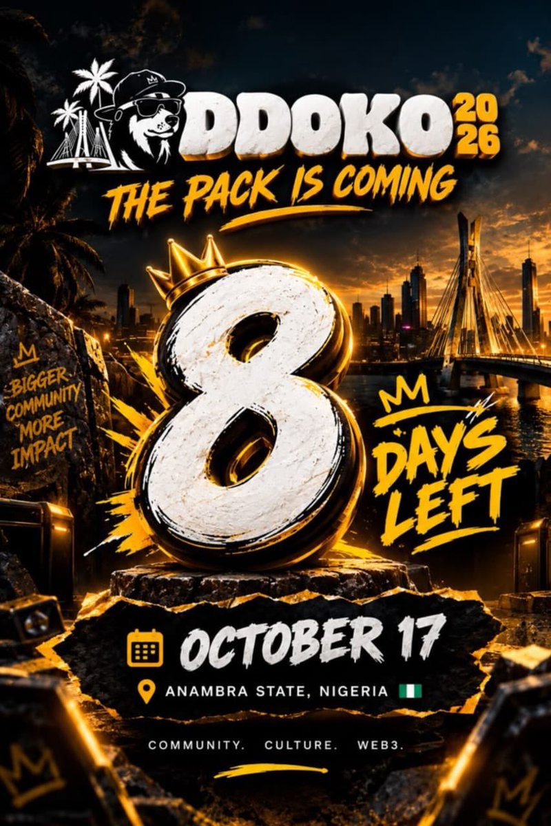 DDOKO poster counting eight days to an October 17 meetup at Golden View Hotel in Anambra State